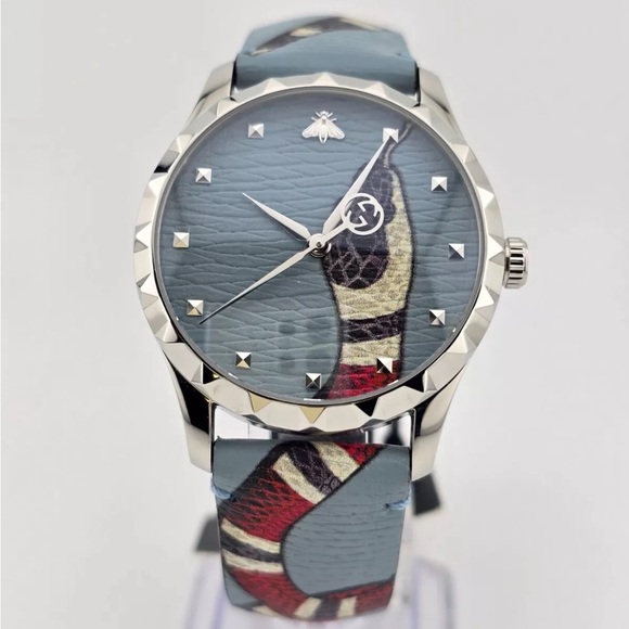 Gucci G-Timeless Blue Dial Kingsnake Watch - YA1264080 - Picture 1 of 7